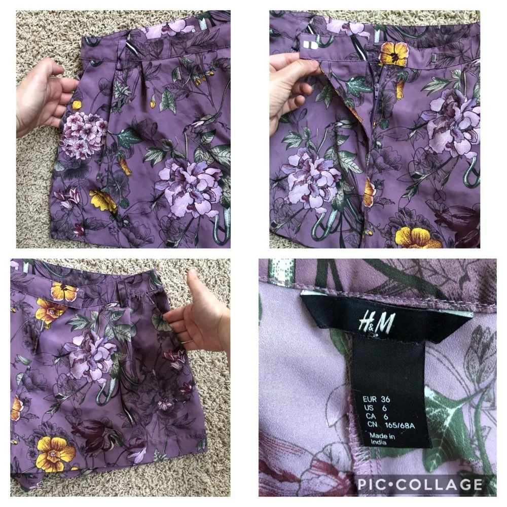 H&M floral silky shorts Sz 6 - Image 10