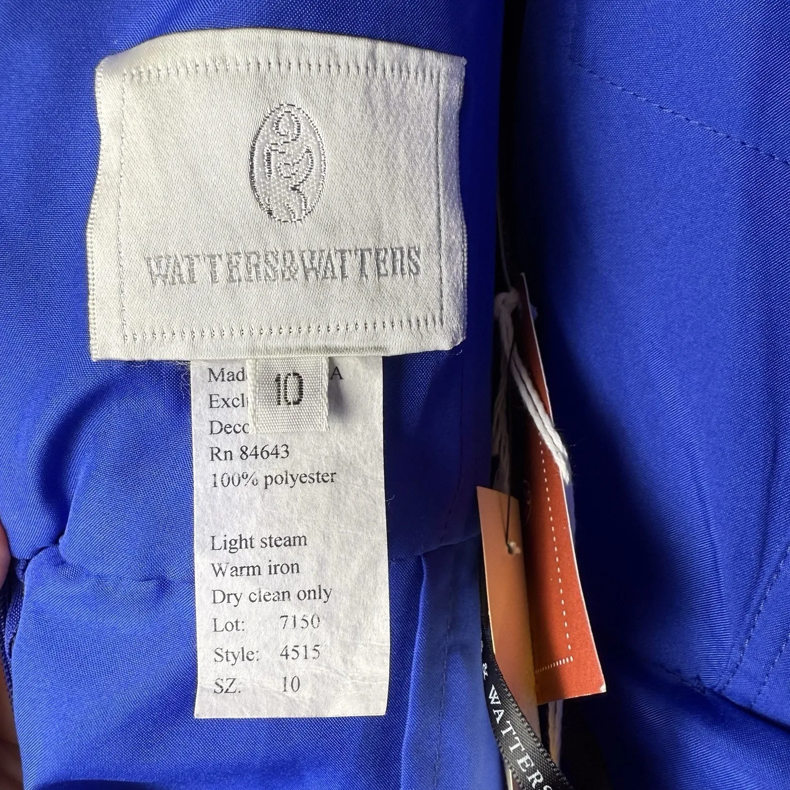 Watters & Watters Style 4515 Floor Length Dress Size 10 Cobalt Blue Wedding Prom - Image 7