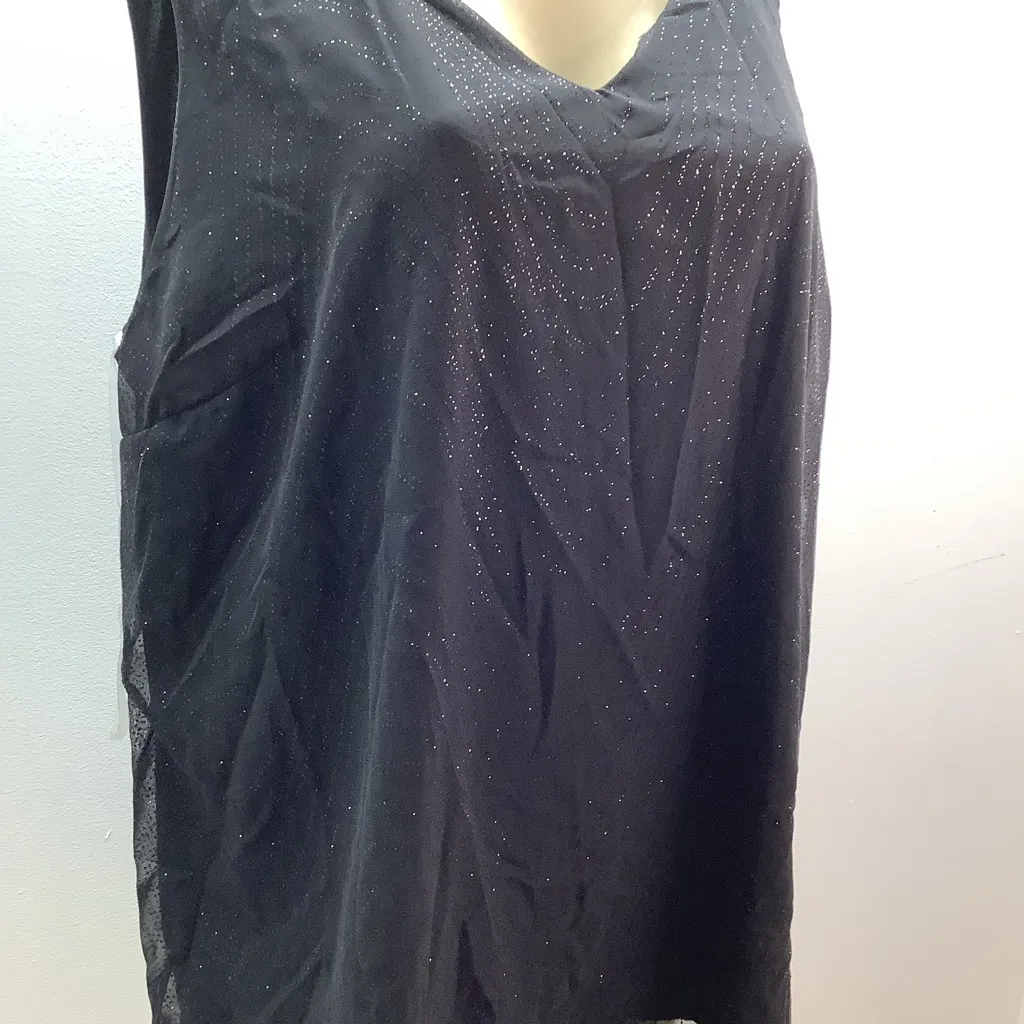 Naif Size 2X Black Sleeveless Blouse with Subtle Sparkle. New With Tags. - Image 2
