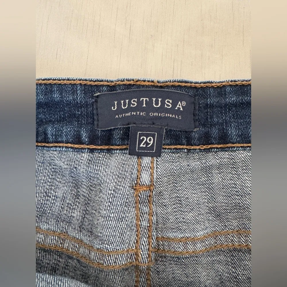 Just USA Dark Wash Frayed Cutoff Denim Shorts Women's Size 29 - Image 3