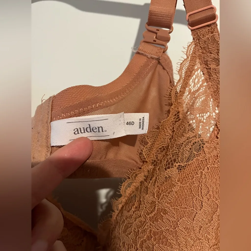 Auden Convertible Straps Eyelash Lace Balconette Full Coverage Underwire 46D Bra Orange Size undefined - Image 10