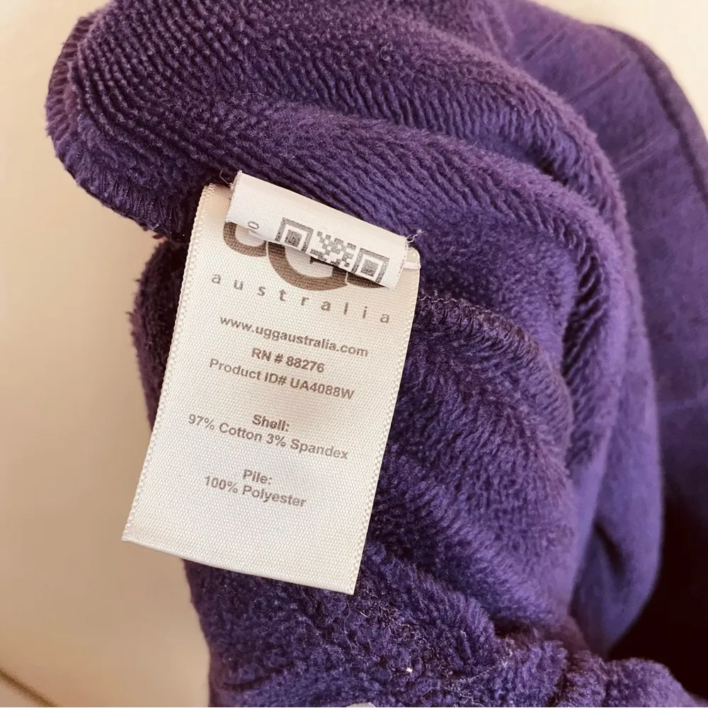 Ugg Straight Leg Terry Fleece Lined Purple Sweatpants size S - Image 16