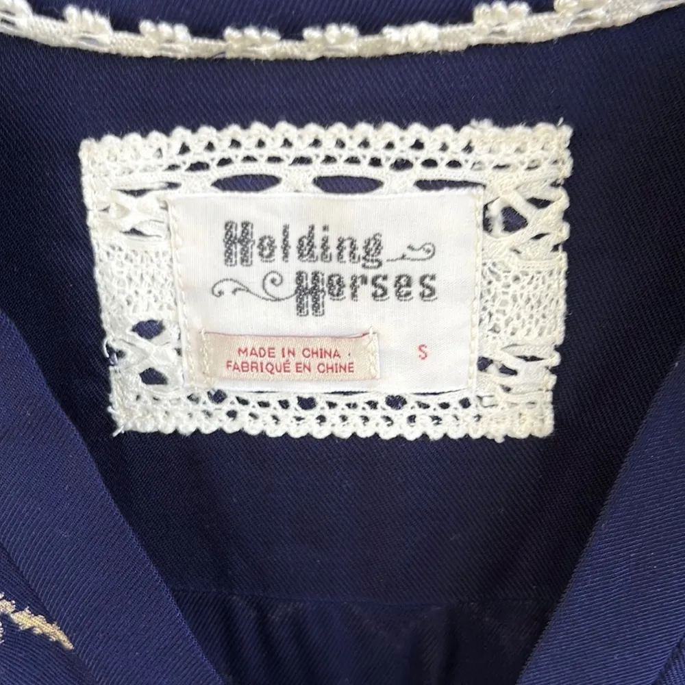 Like New Anthropologie Holding Horses Chevron Print Dress Blue Size Small - Image 5