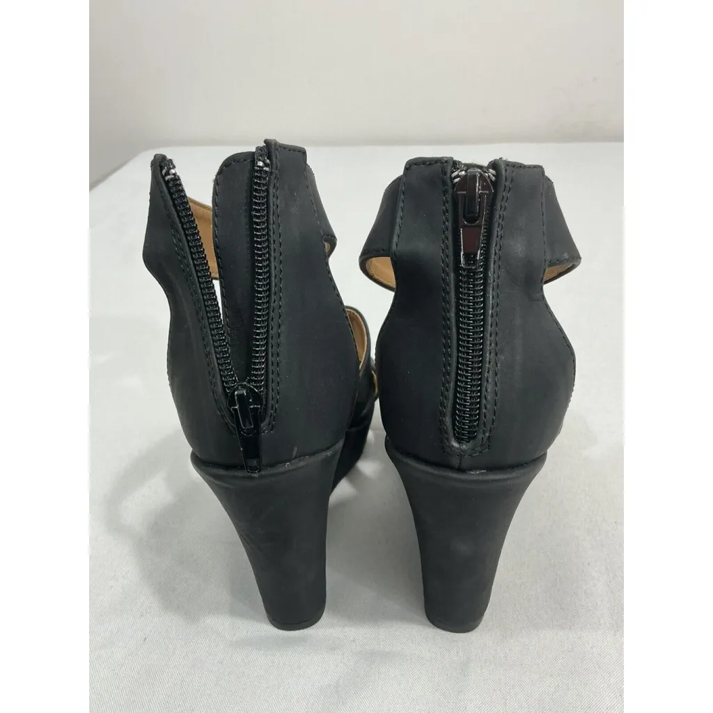 Womans Quipid Size 6 Black Strappy Zip Platform Wedge Sandals NWOT - Image 5