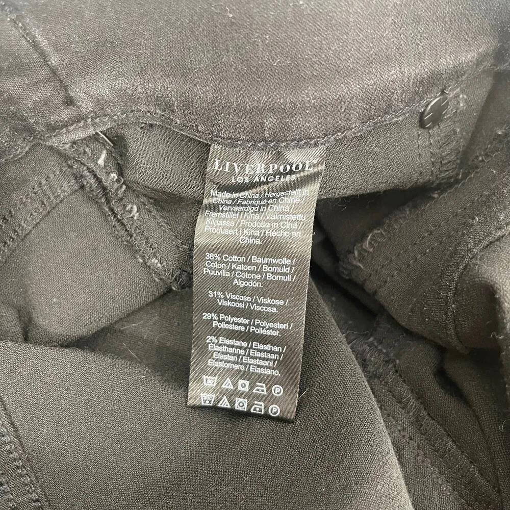 LIVERPOOL Eco Pull On Pants Size 12/31 NWT Black Rinse Stretch Denim Cotton - Image 13