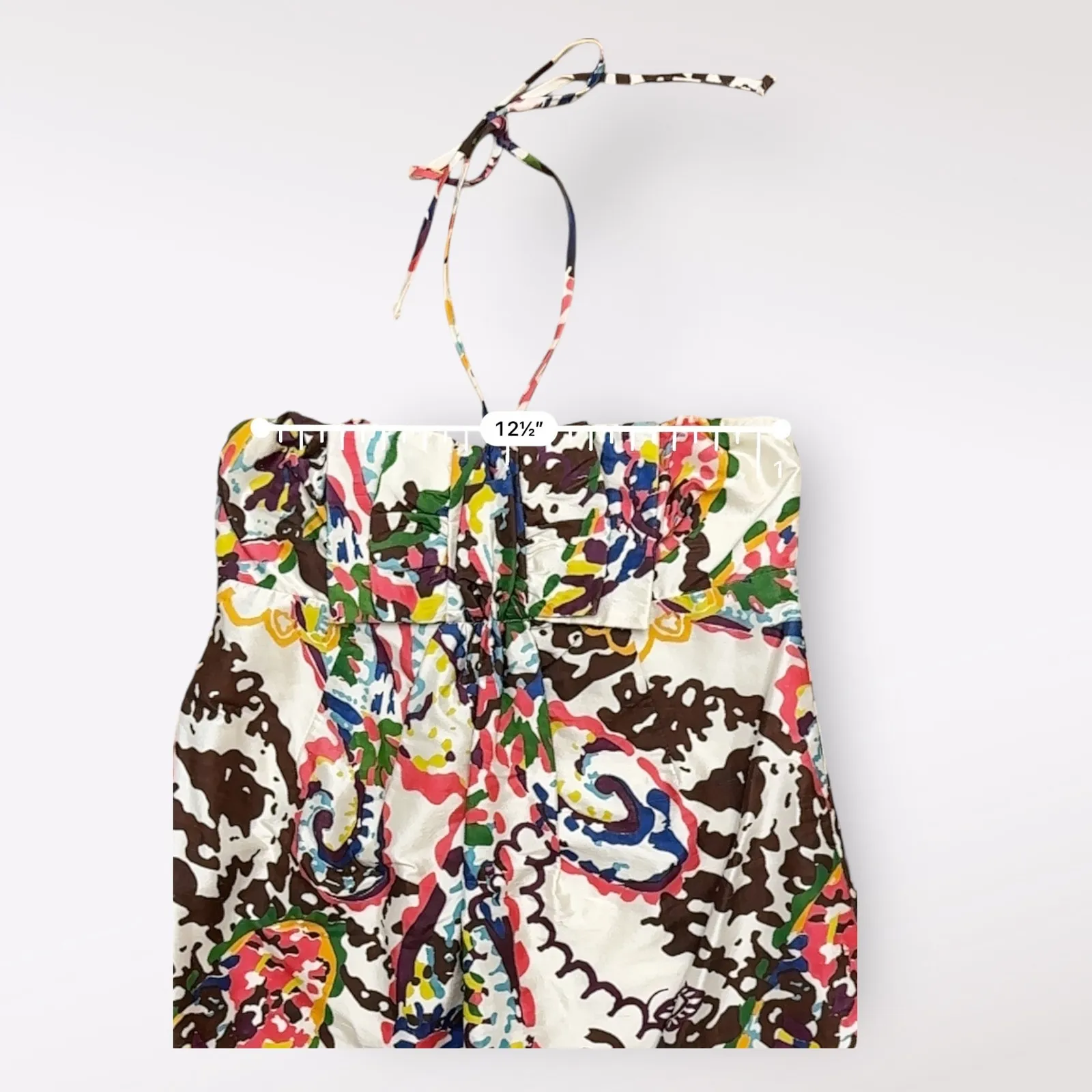 Alexia Admor White Floral Print Silk Halter Mini Party Cocktail Dress Size S - Image 4