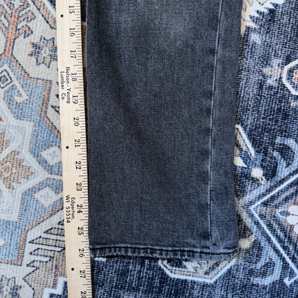 Abercrombie & Fitch The Ankle Straight Ultra High Rise Curve Love Black Jeans 24 - Image 13