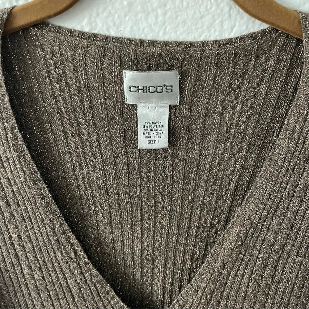 Y2K  & Gold Metallic Sweater Cable knit - Image 3