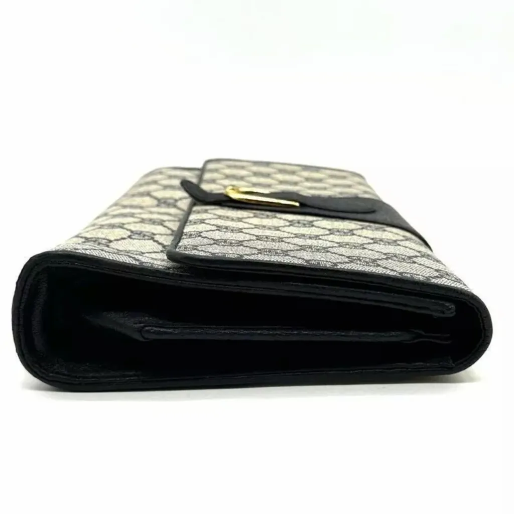 GUCCI GG Supreme Horse Bit Navy Clutch Crossbody Bag Silver Hardware DUST BAG - Image 10