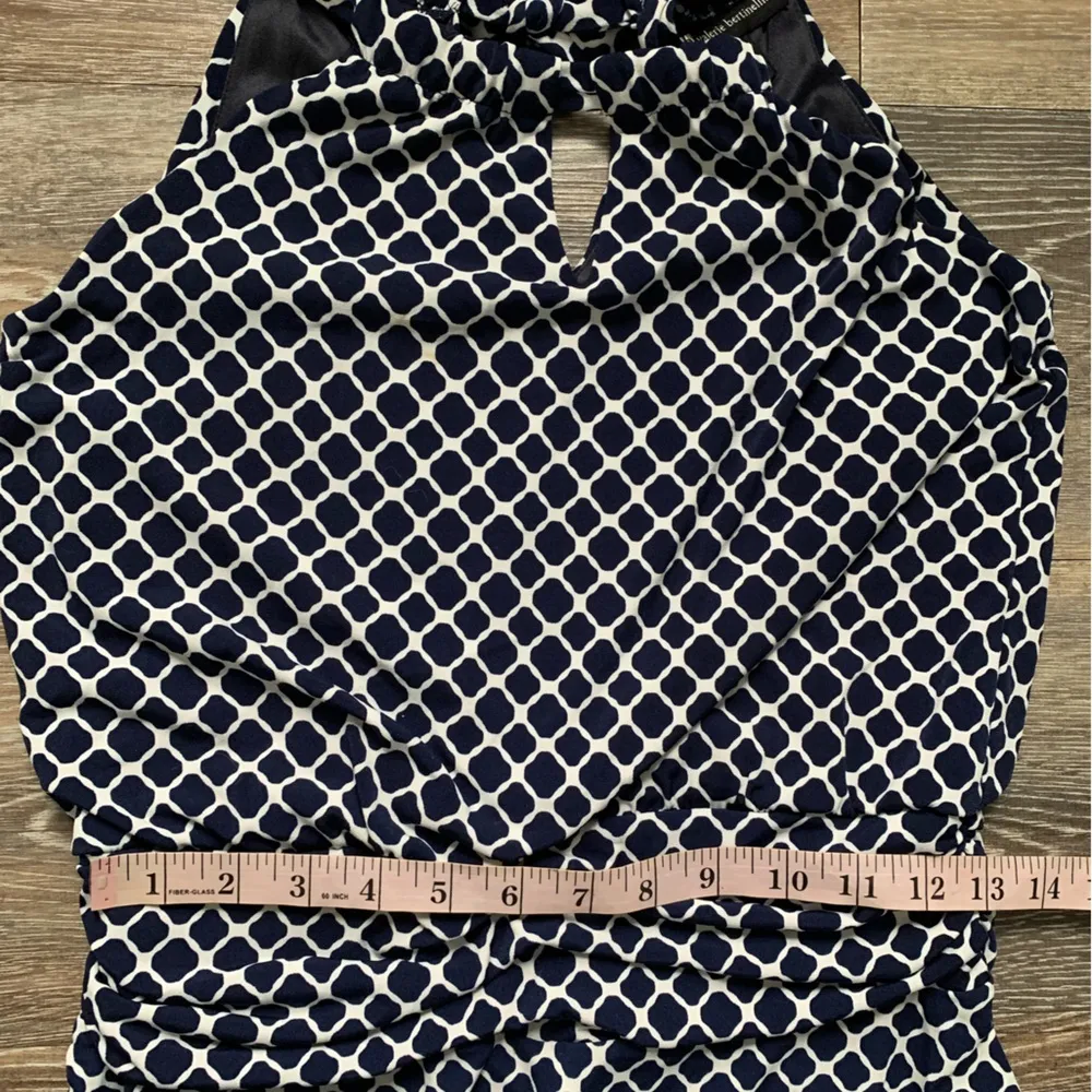 Valerie Bertinelli Navy & White Geometric Mini Dress 6 - Image 7