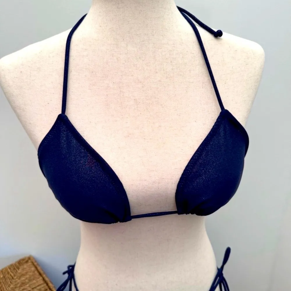 American Eagle Outfitters navy blue women’s size 8 Triangle Bikini Set - Image 4