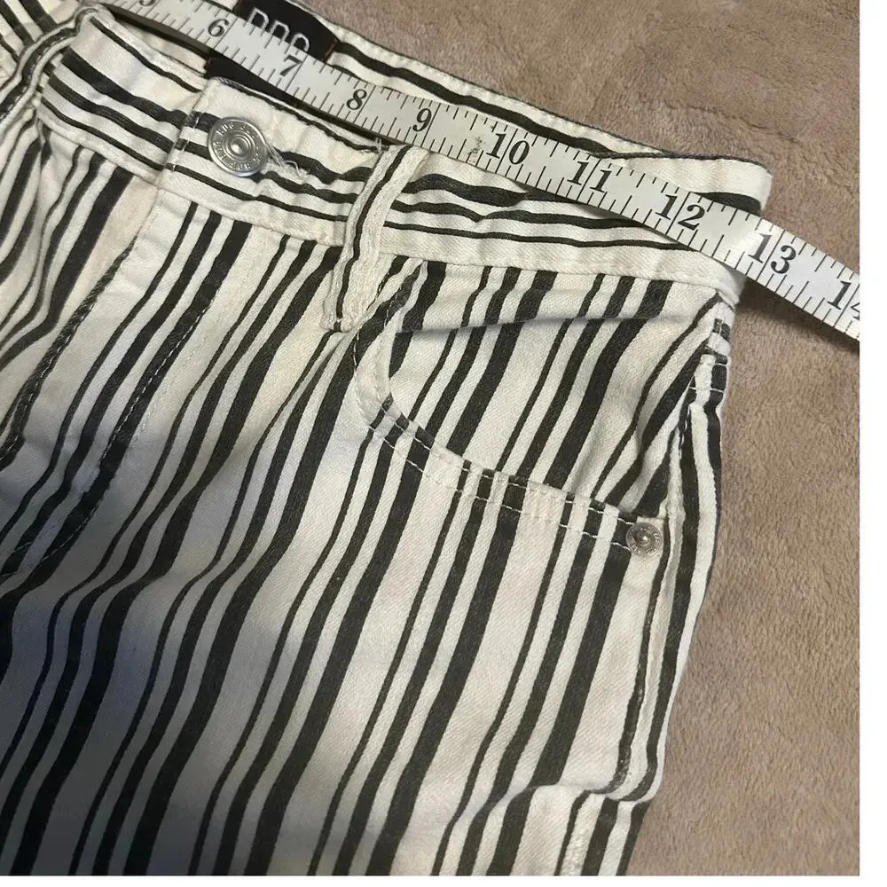 BDG Urban Outfitters Jeans Size 27 Blue Cream Striped Cropped Stretch Denim - Image 6