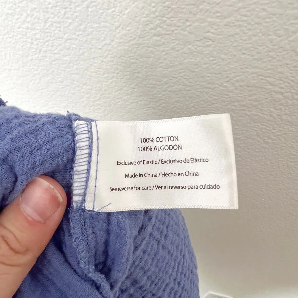 [Three Dots] Periwinkle Blue Cotton Gauze High Rise Elastic Waist Shorts Sz XXL - Image 12