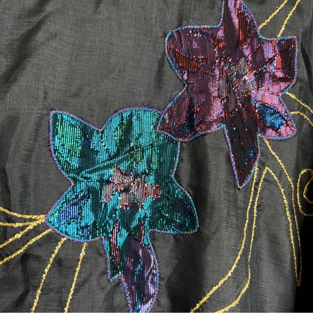 Vintage 80s Jordana Top Floral Design Dolman Sleeves Deadstock Woman’s Small - Image 7