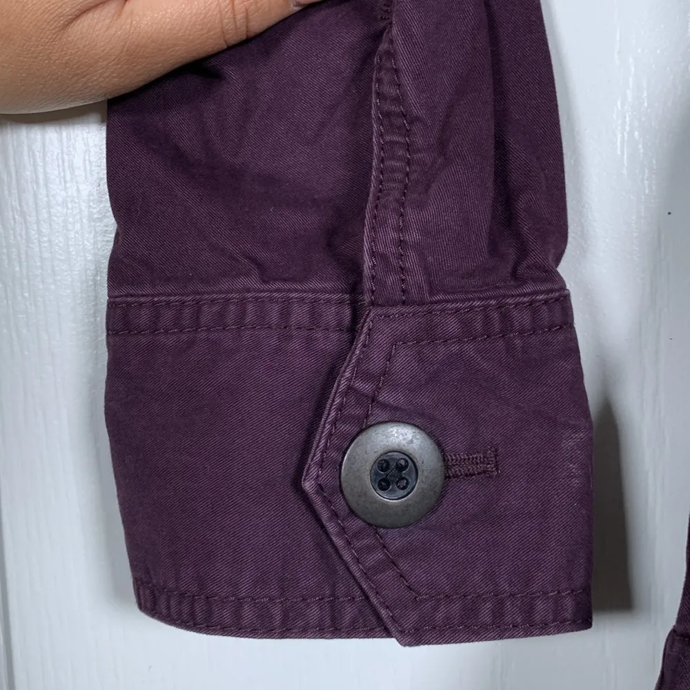 Ann Taylor LOFT Utility Maroon Blazer Jacket Size 4 GUC #3524 - Image 4