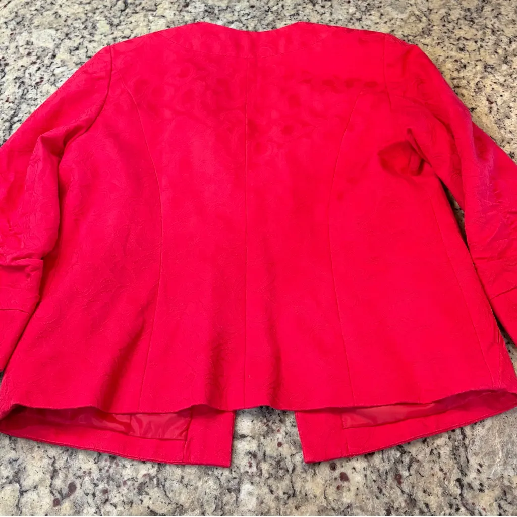 Coldwater Creek Vibrant Red Ruched Sleeve Blazer - Image 6