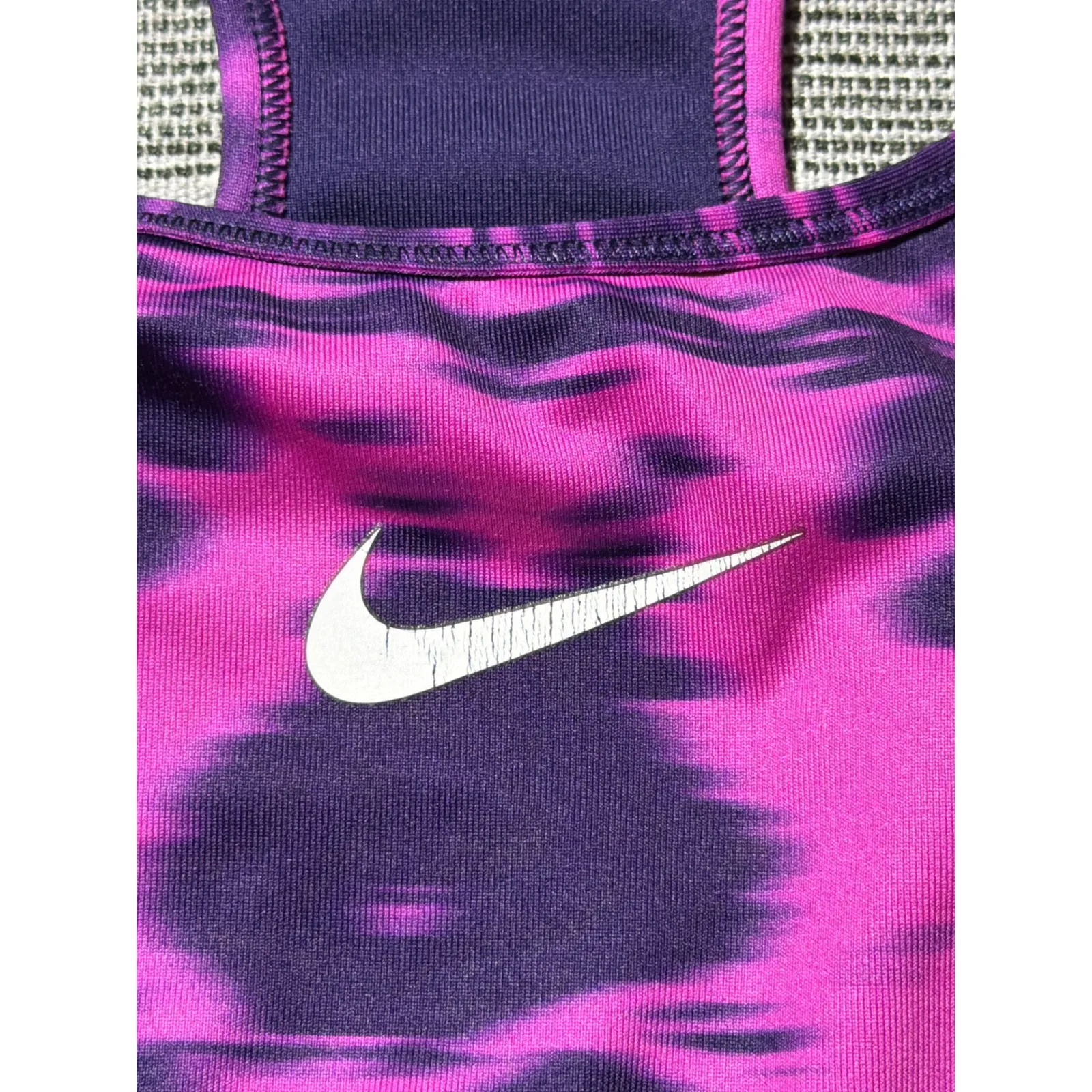 Nike Dri Fit Sports Bra Pink Purple Tie Dye Racerback Athletic Workout Women S - Image 4