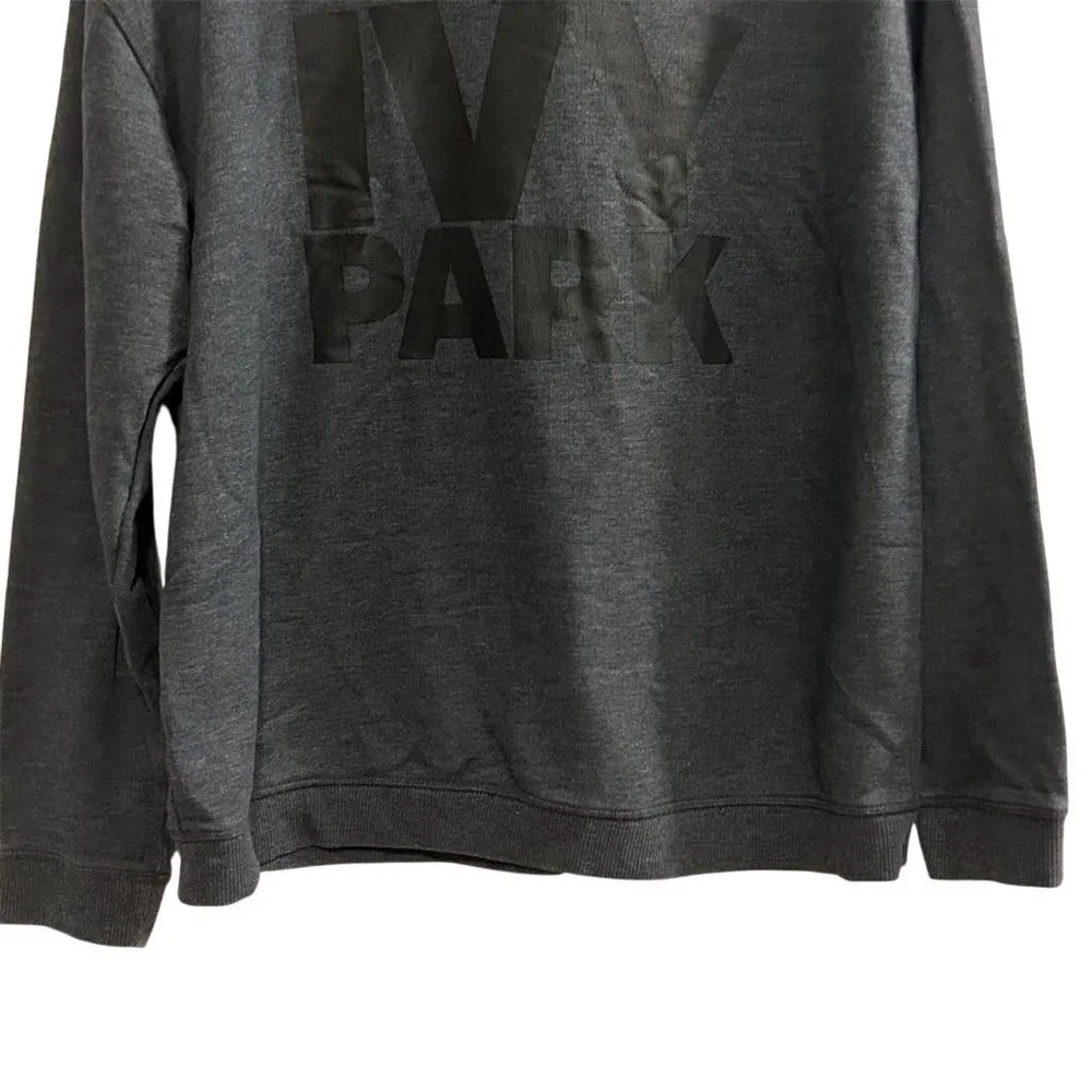 Ivy Park Women's Gray Logo Full Zip Hoodie Sweatshirt Size M - Image 4