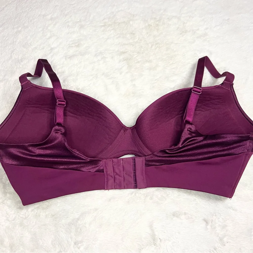 Maidenform Burgundy Purple Smooth Finish Push Up Shaping Support Bra Size 36DD - Image 10