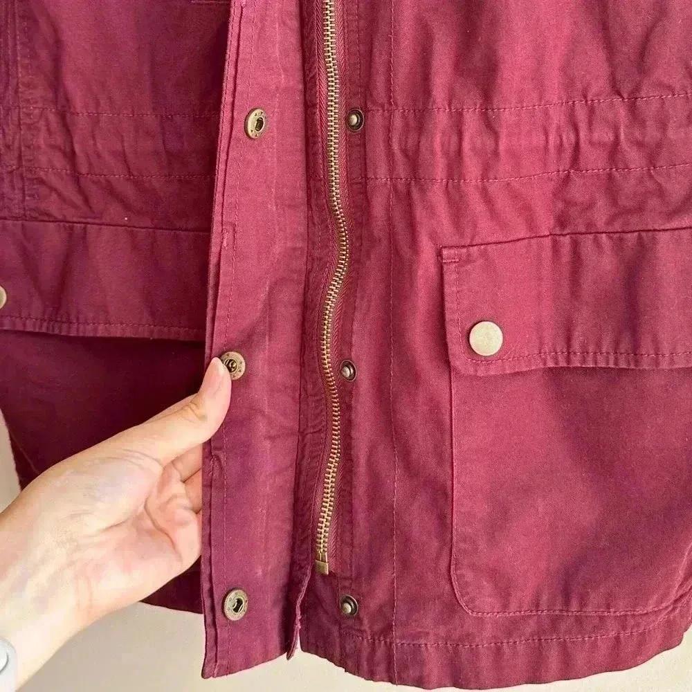 Love Tree Anorak Jacket, Berry Colored Utility Jacket, Size Large - Image 13