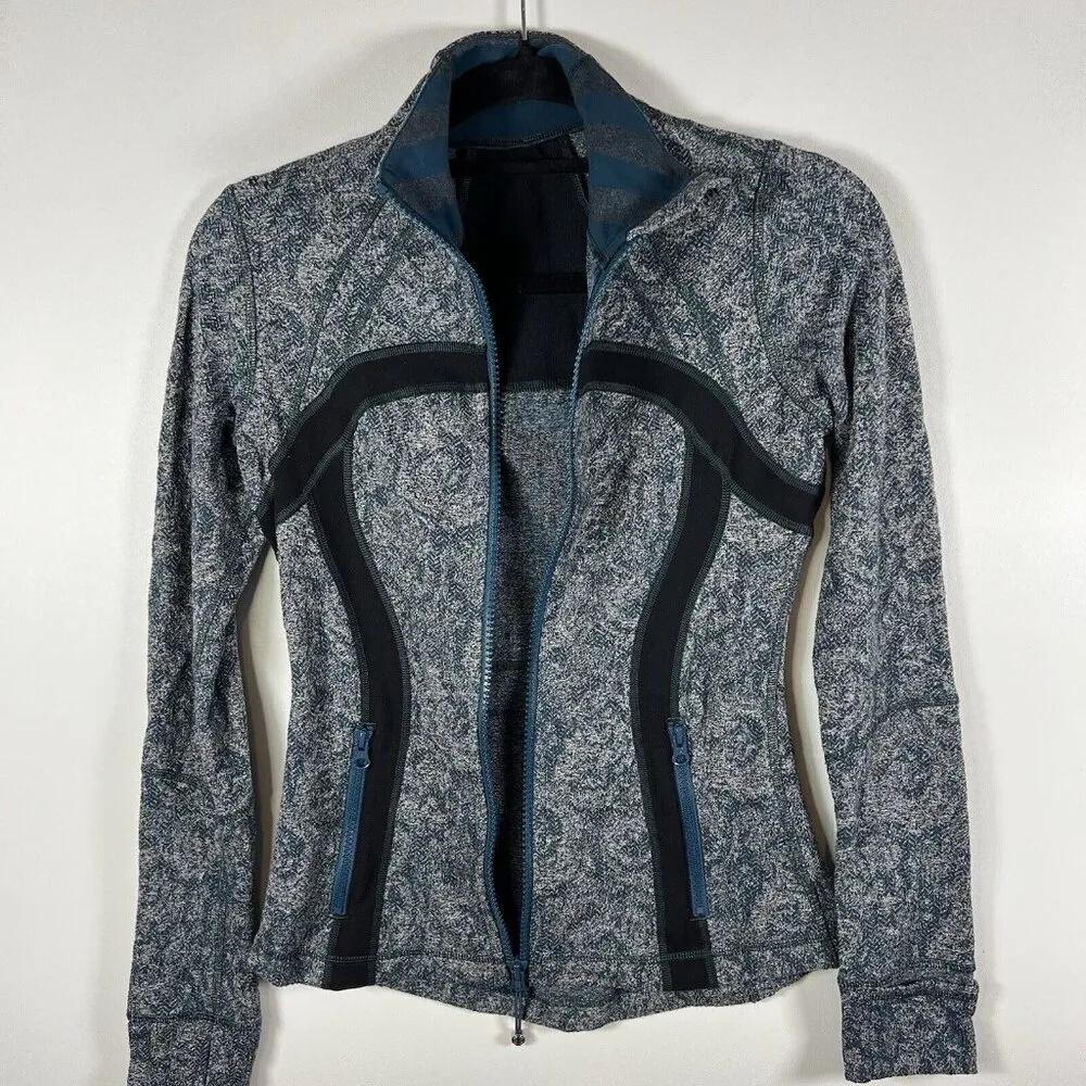 lululemon athletica Define Jacket Brushed Herringbone Gray Blue‎ Alberta size 6 - Image 8
