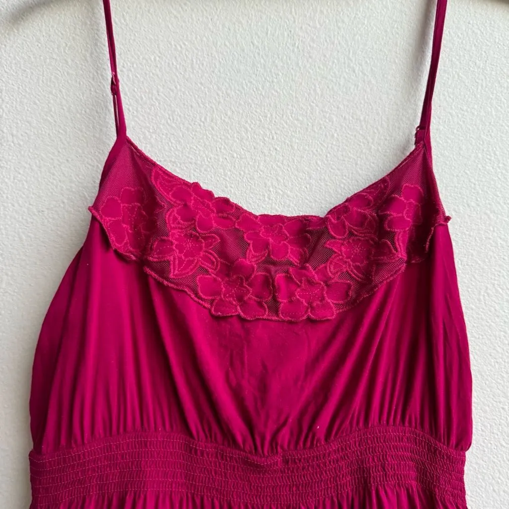 Vintage Forever 21 Hot Pink Babydoll Lace Trim Camisole y2K Size Medium 2000’s - Image 3