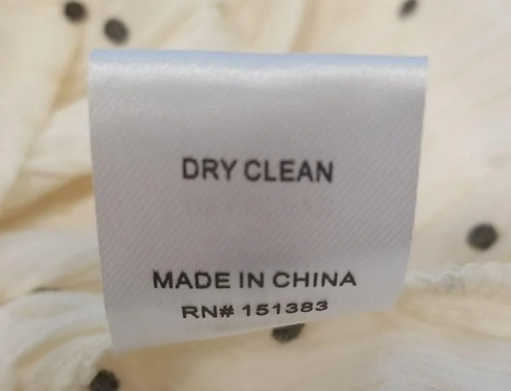 💕CURRENT AIR💕 V-Neck Long Sleeve Polka Dot Crinkle Blouse ~ Cream Medium NWOT - Image 13