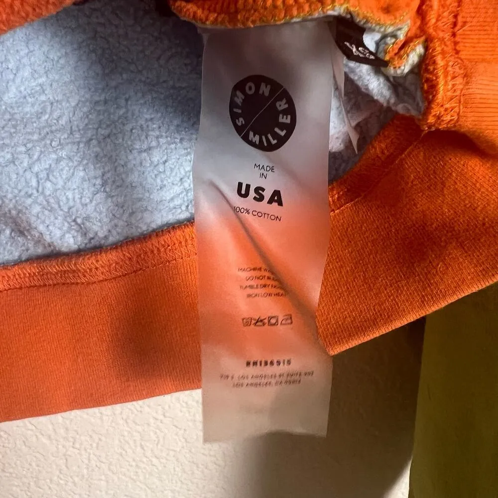 Simon Miller Blue Orange Cropped Colorblock Pullover Sweatshirt Size XS - Image 15