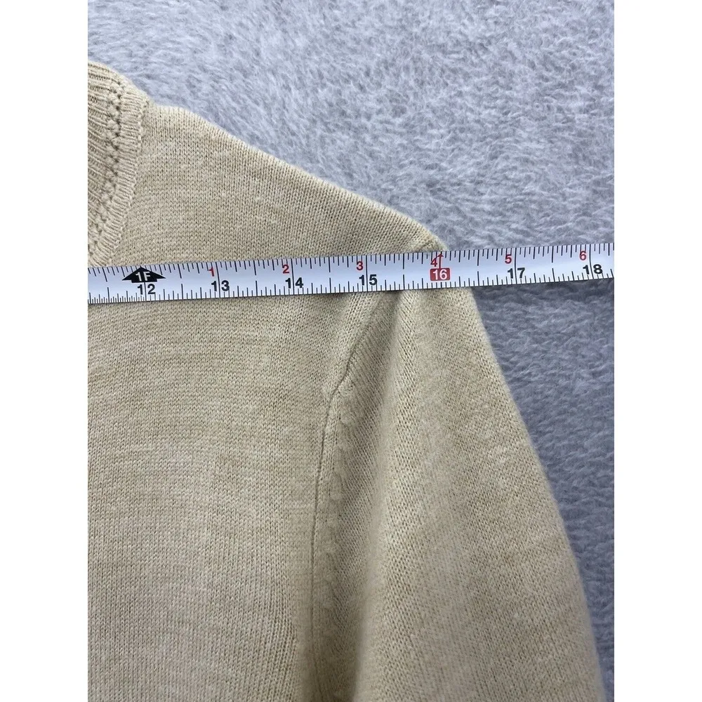 Sag Harbor Women's Pullover Sweater Solid Beige Size Medium Knit Long Sleeve - Image 6