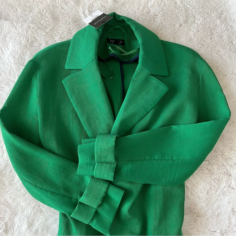Topshop Long Green Trench Coat - Image 8