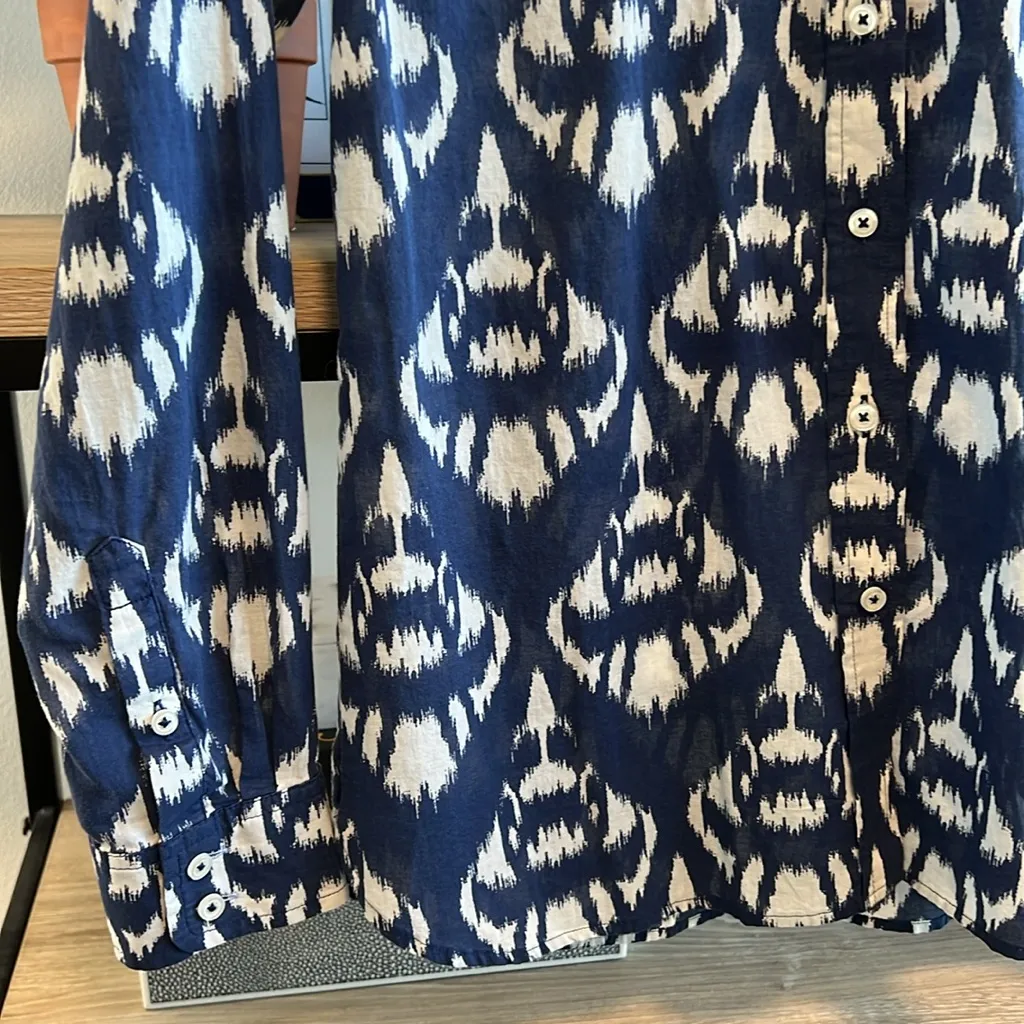 Talbots Lightweight Cotton Button Up, Button Down Collar Shirt Blouse, XS - Image 4