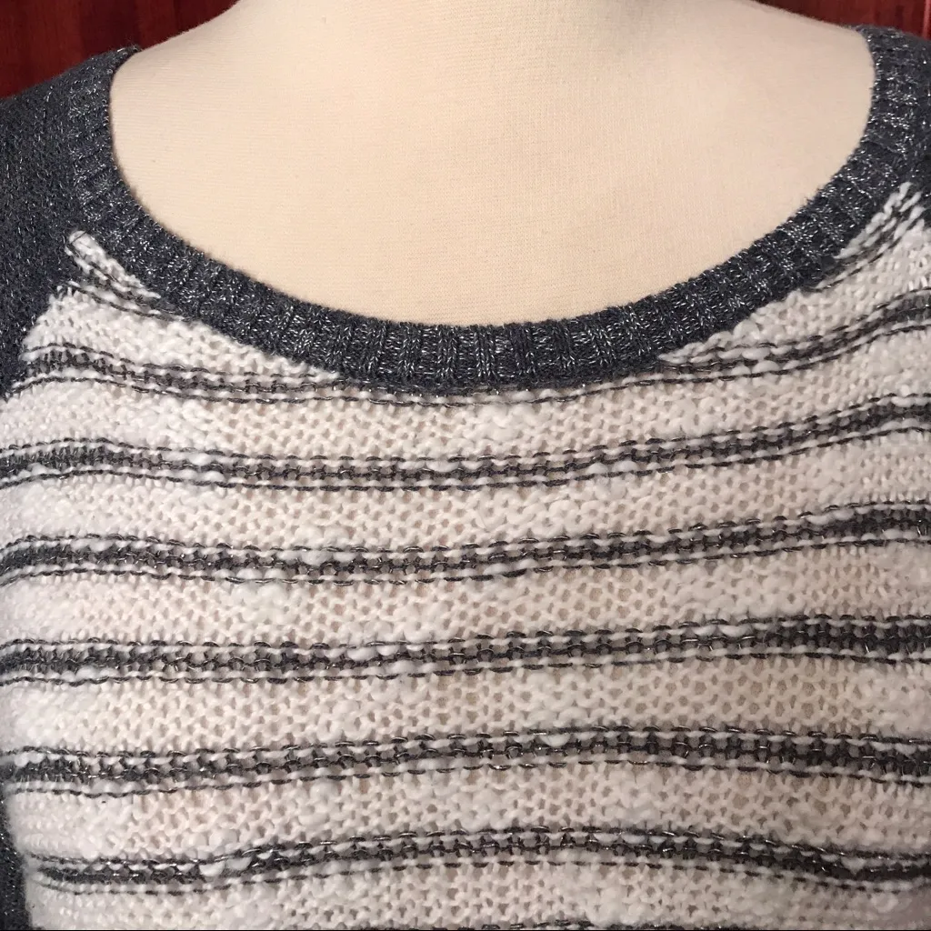 Hollister Blue-Gray Striped Shimmer & Shine Sweater - Image 5