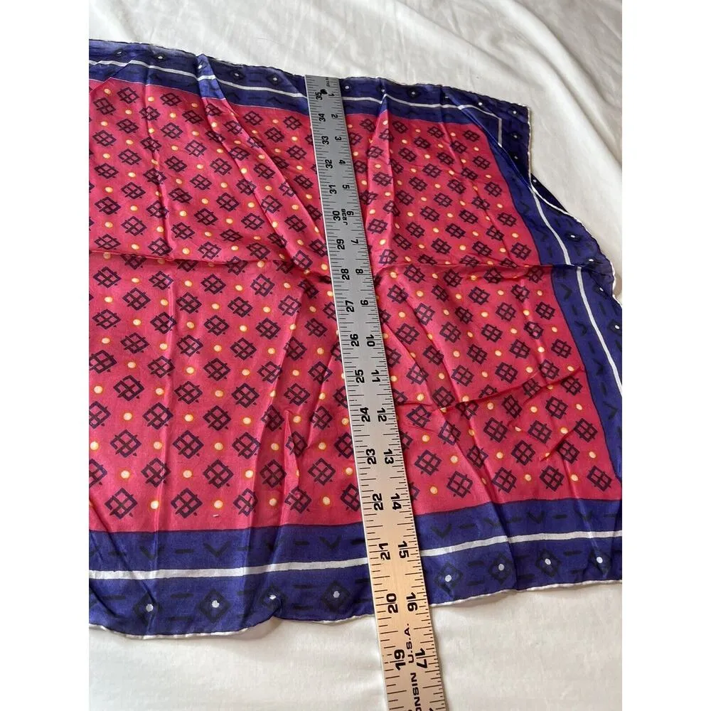 Sally Lee 50s 60s Silk Hand Rolled Japan 16"‎ x 17" Vintage Handkerchief Hankie - Image 5