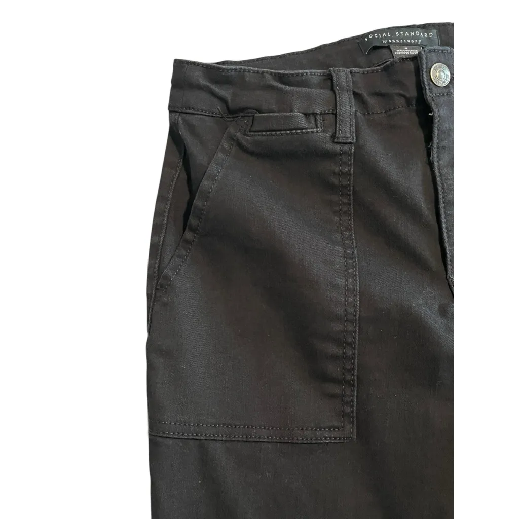 Sanctuary Social Standard Pants Womens 4 Black Utility Skinny Taper Ankle Zip - Image 6