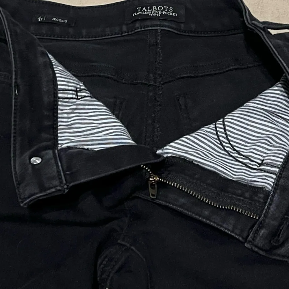 Talbots Flawless 5 Pocket Skinny Jeans Jeggings Black Charcoal Wash Sz 4 Petite - Image 6