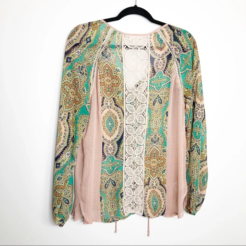 ANTHROPOLOGIE meadow rue Giada bohemian floral lace blouse - Image 8
