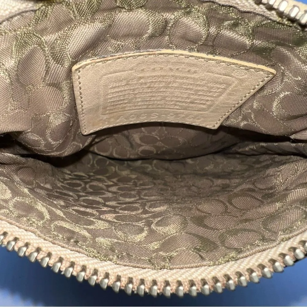 Coach Leather Crossbody Messenger Bag. in Cream w/Canvas Strap No. L056-9760 - Image 6