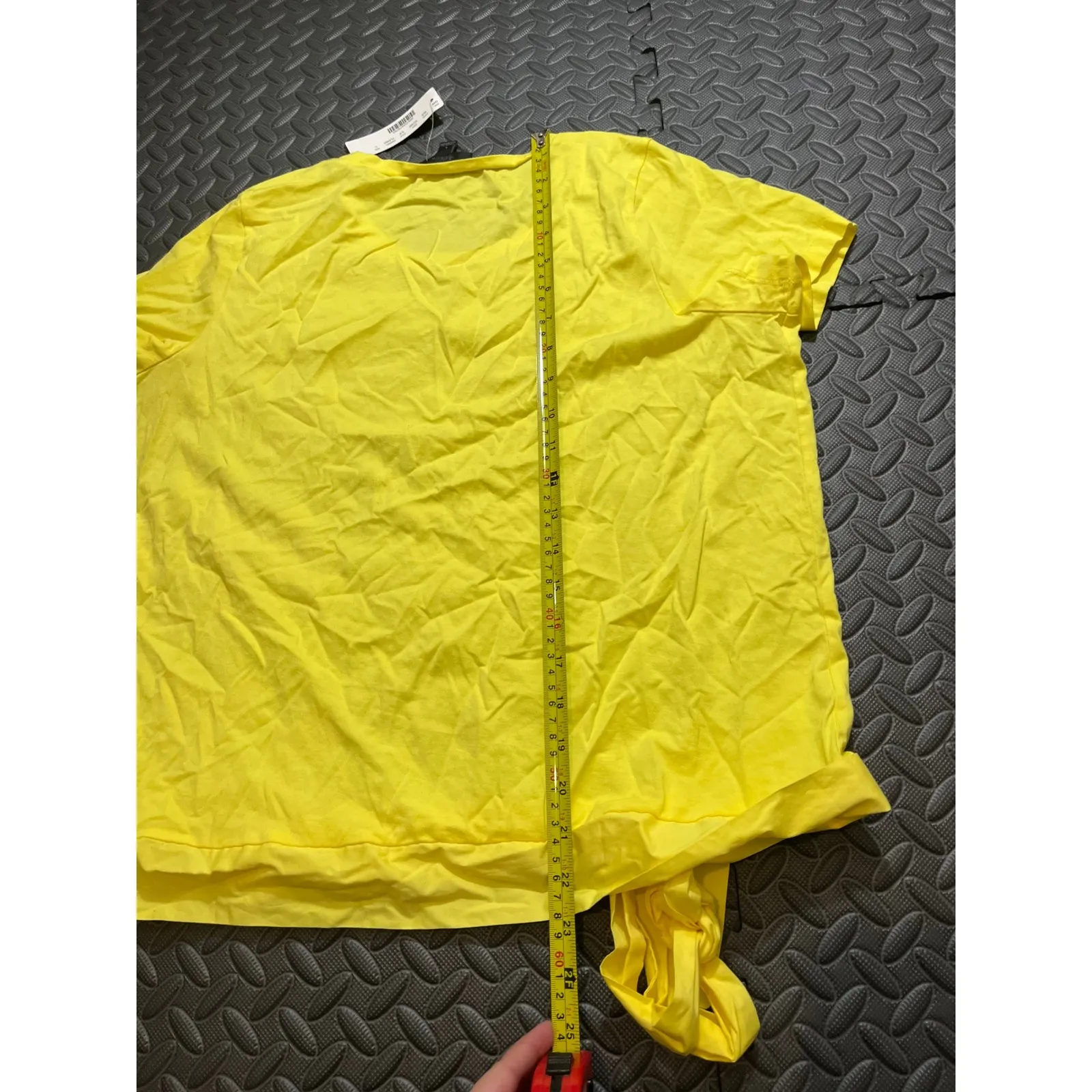 NWT J. Crew G1390 Bright Yellow Side Tie Short-Sleeve T-Shirt Size Large - Image 6