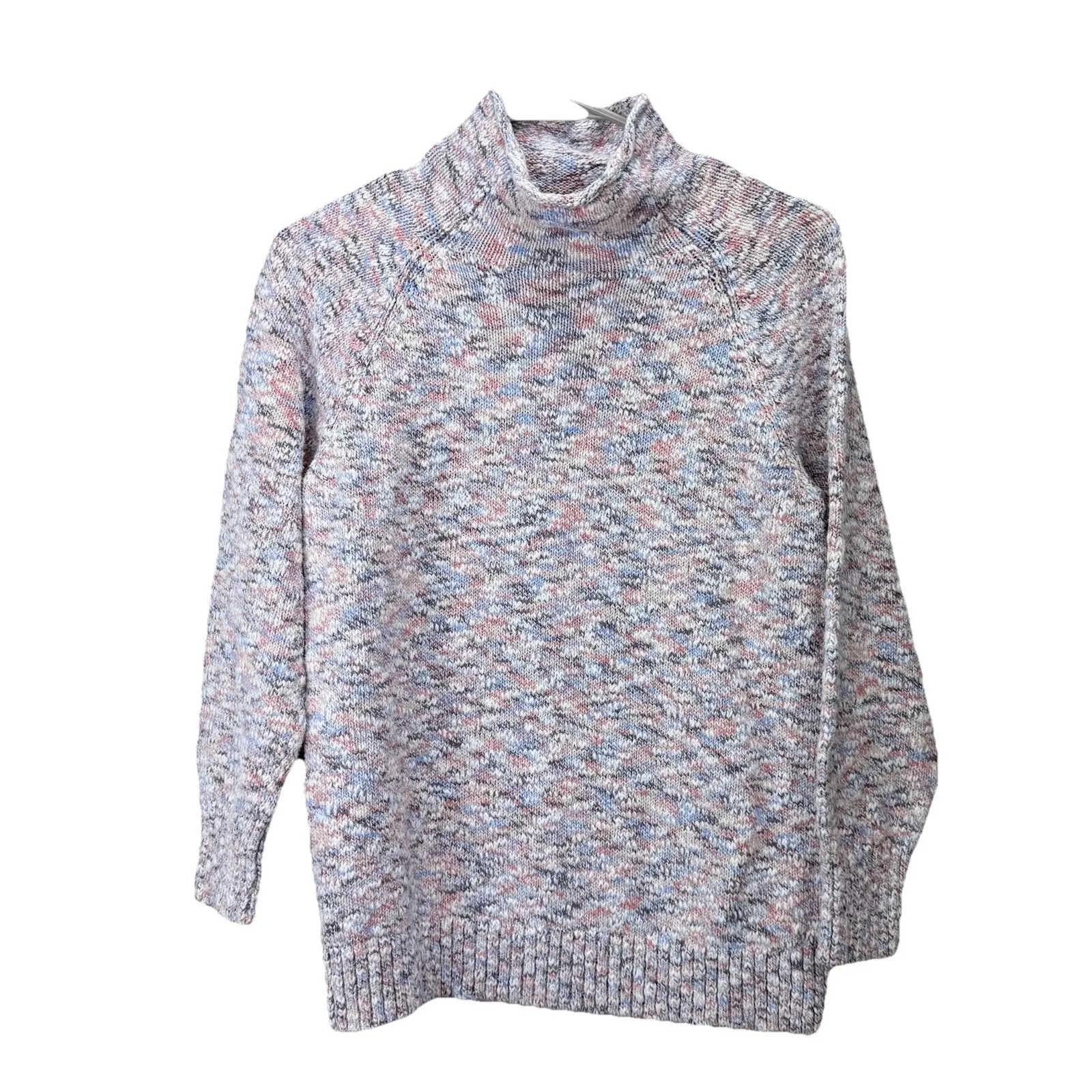 LL Bean Cotton Ragg Space Dye Funnelneck Pullover Sweater Size SMALL - Image 4