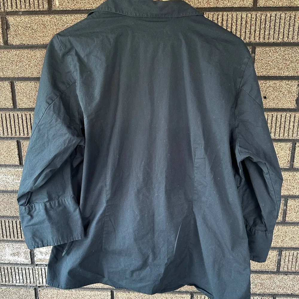 Venezia Jeans Clothing Company Wrap Shirt Size 14/16 Stretch Black - Image 3