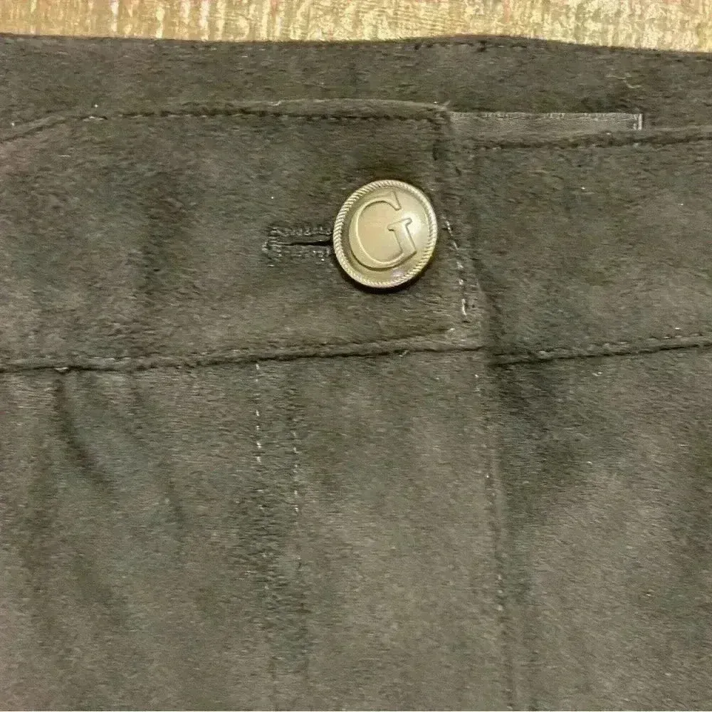 Guess‎ ES Kelly straight pants faux suede jet black Sz 31 by 29 NWT - Image 7