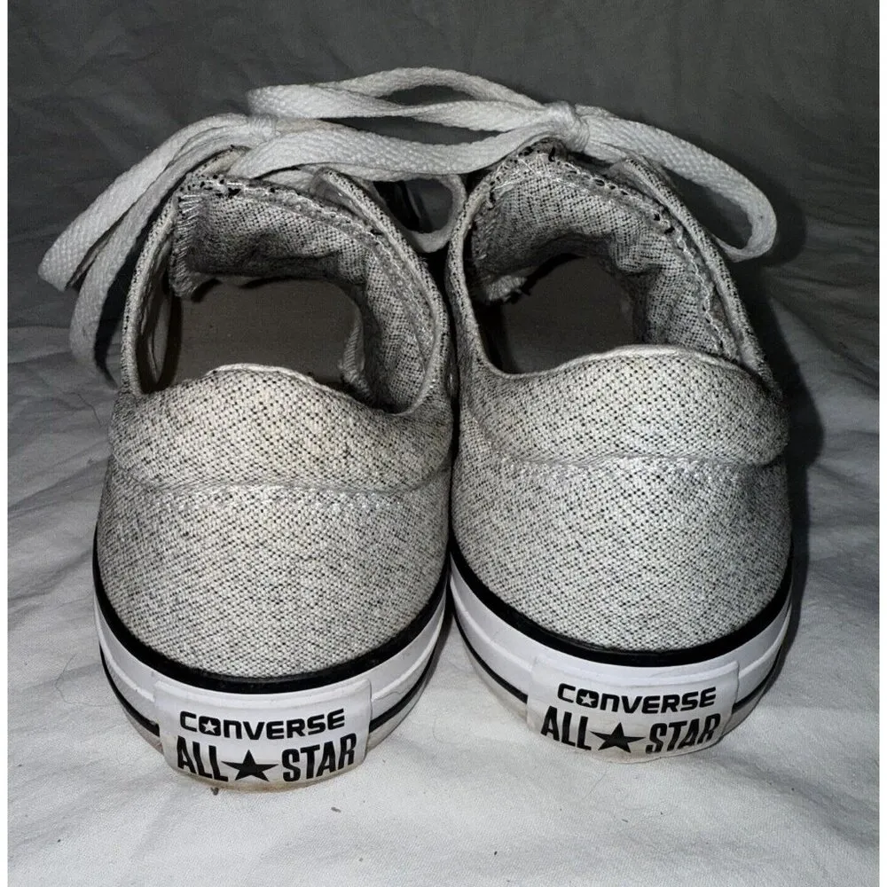 Converse All Star Canvas Shoes Womens Size 10 Gray Marled Low Top Chuck Taylors - Image 5