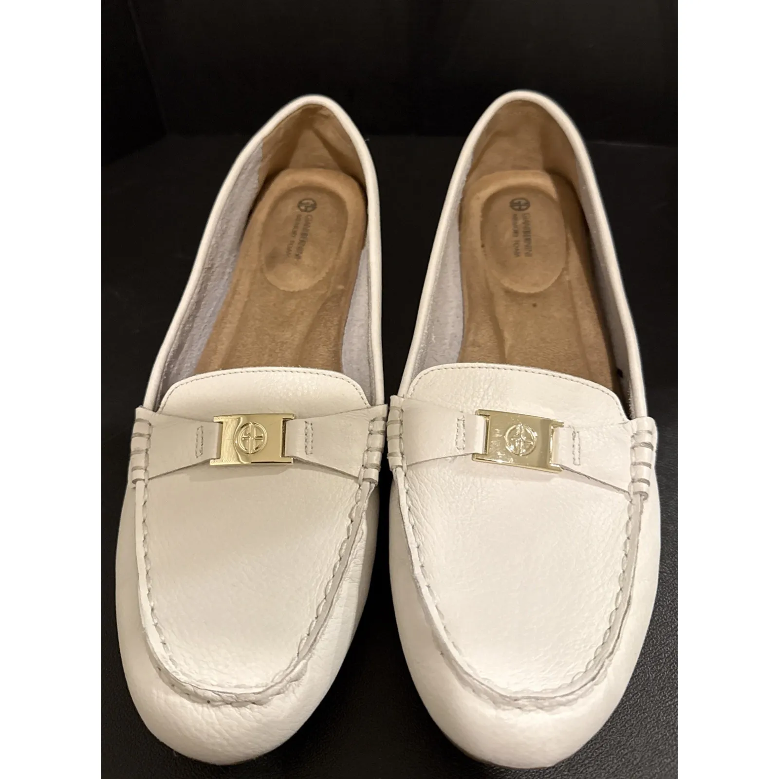 Giani Bernini Womens Size 9 M Dailyn Off White Leather Slip On Loafers Flats - Image 3