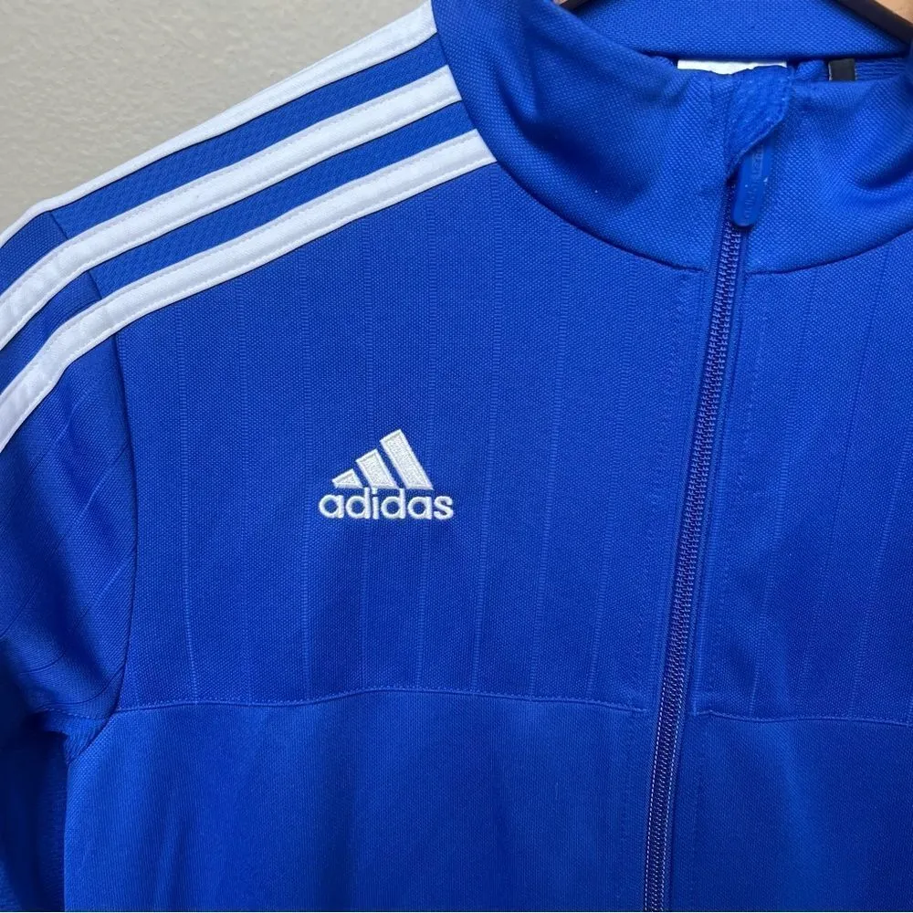 Adidas Royal Blue Track Jacket Climacool Full Zip 3 Stripe Lightweight Small - Image 2