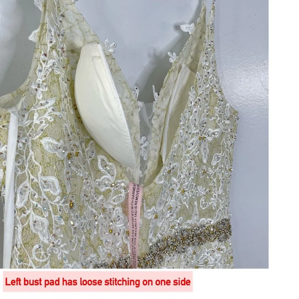 Mac Duggal 79341 Floral Appliqués Sleeveless Plunge Neck Trumpet Gown, Size 12 - Image 11