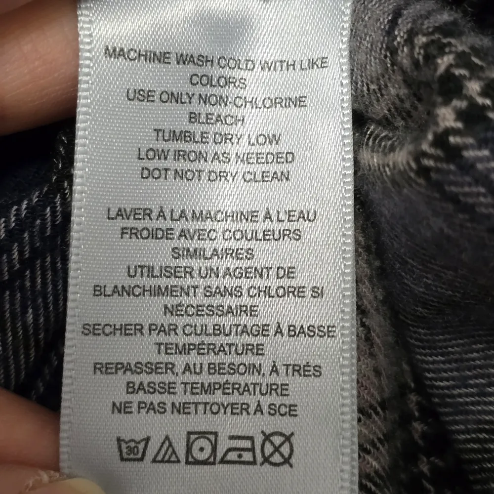 UO BDG Karl Blue Plaid Losse Drapet Flannel Button Down Shirt Size Small - Image 8