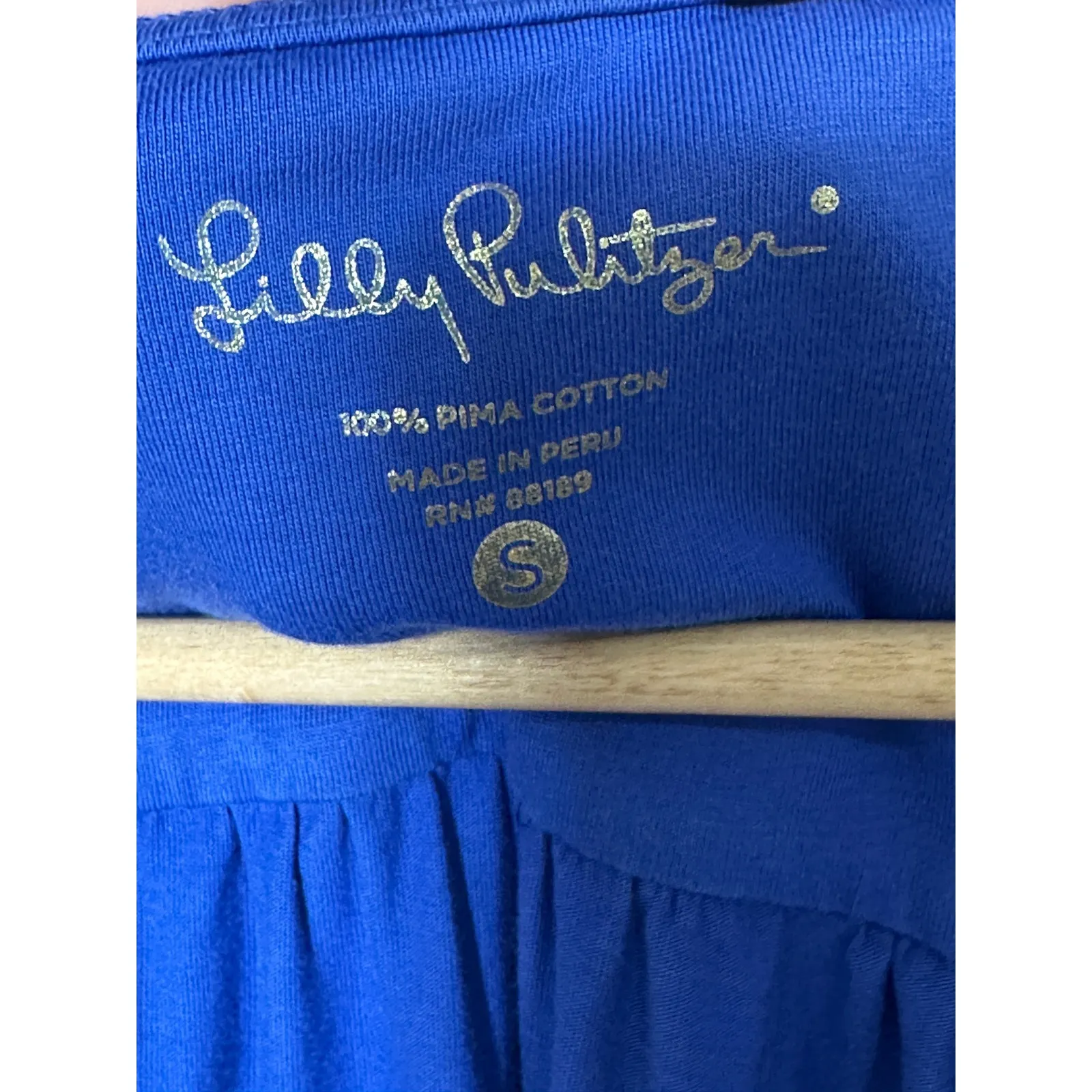 Lilly Pulitzer Womens Blythe Dress Bomber Blue Sleeveless Pima Cotton Size Small - Image 3