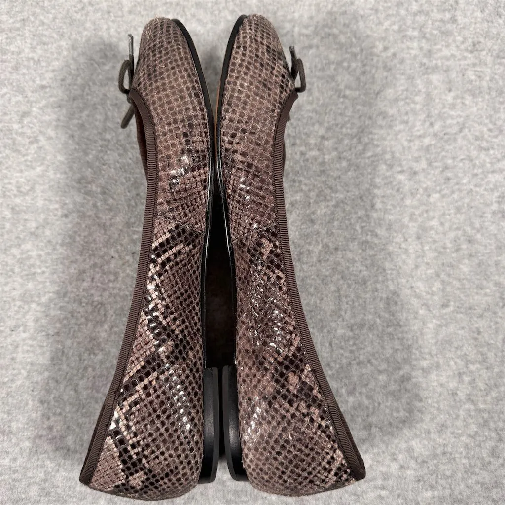 Banana Republic Women's Ballet Flats Brown Snake Skin Print Size 9M - Image 7