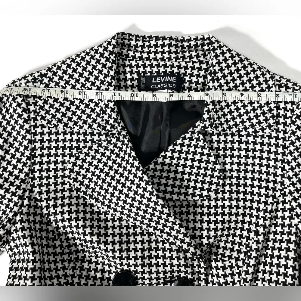 Larry Levine Classics Blazer Black and White Houndstooth Size 12 - Image 9