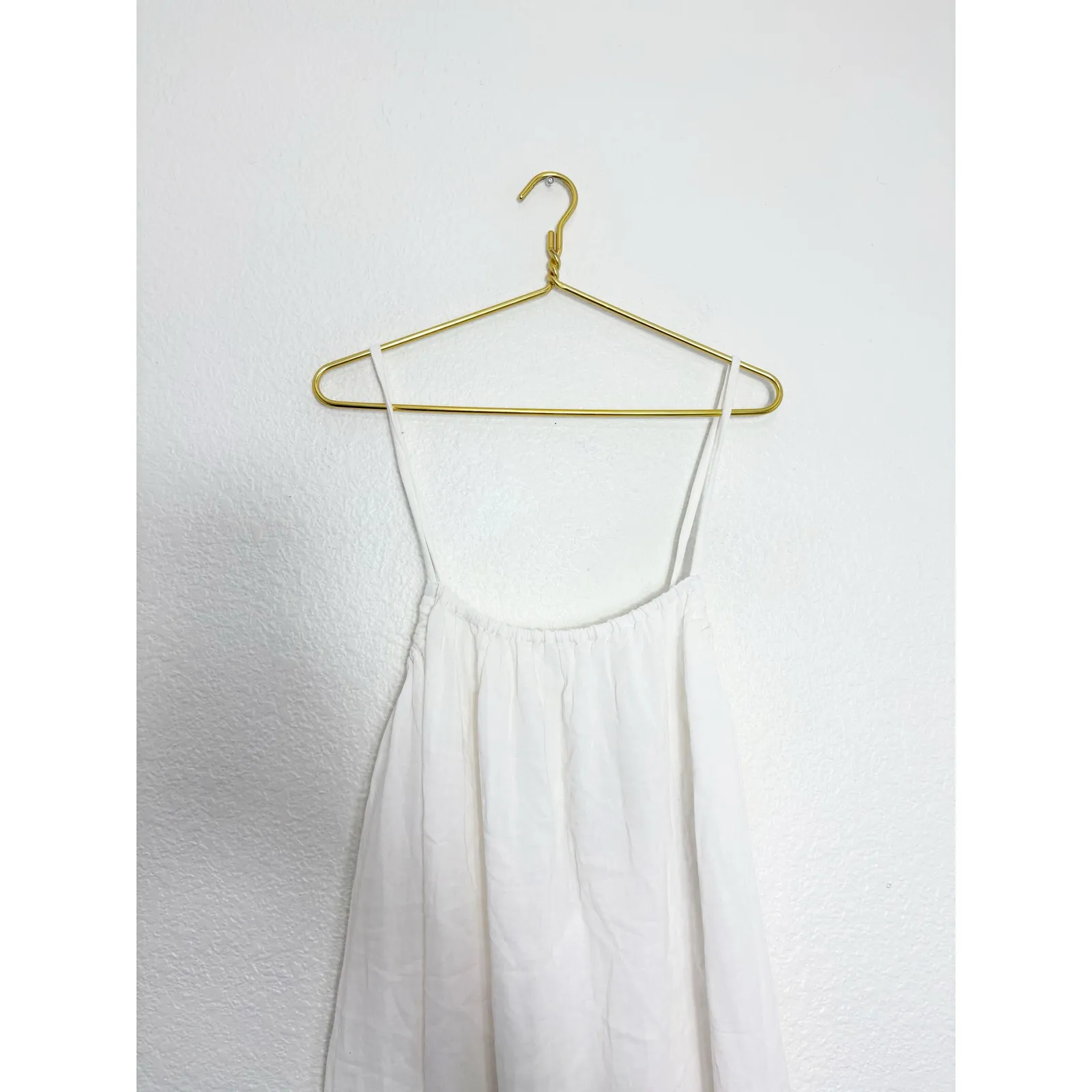 NWT NA-KD Soft Cotton Tie Back Midi Dress Size XL Ivory Gauzy Oversize Lagenlook - Image 4